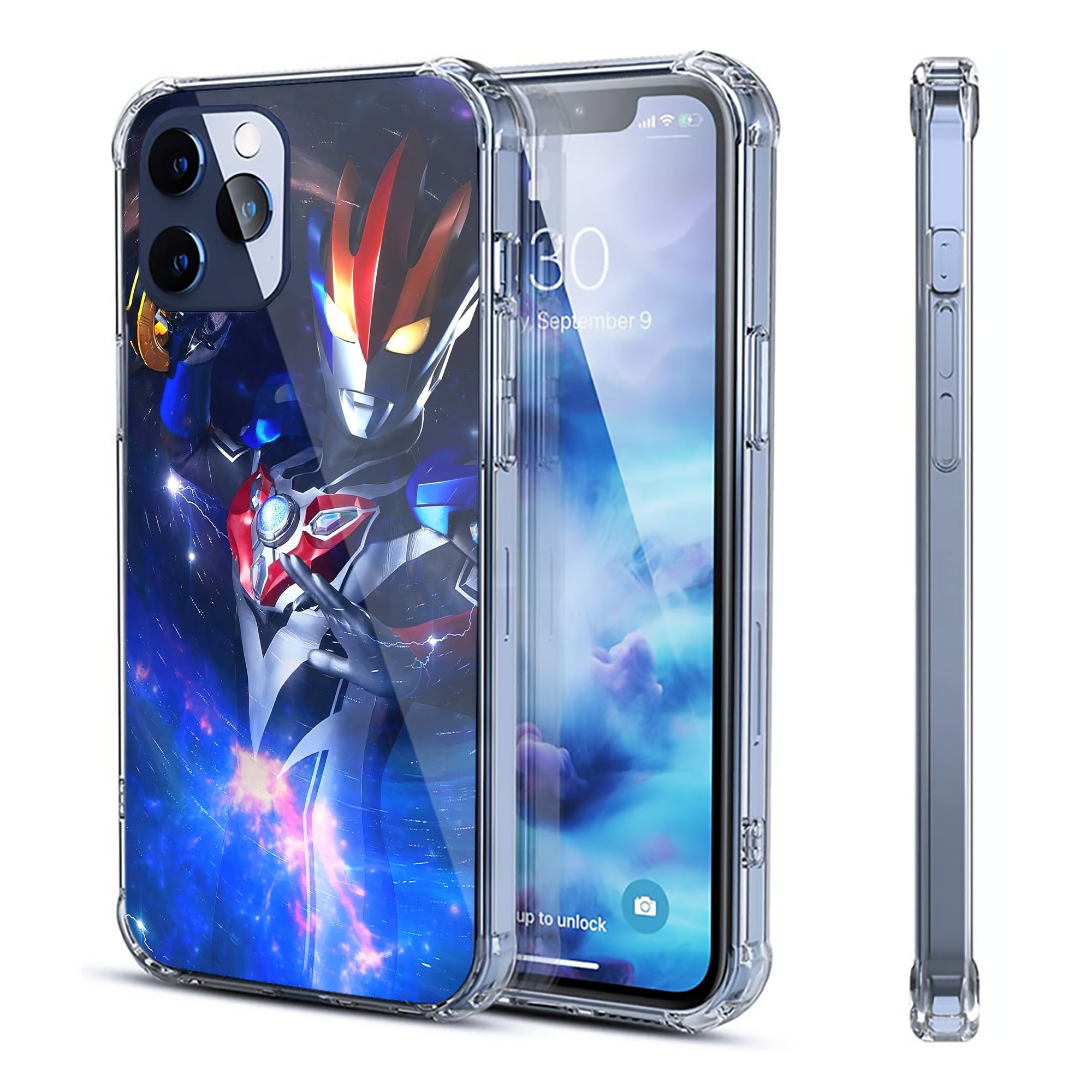 （画像用） ウルトラマン Ultraman 【iPhone 12シリーズ対応】透明スマホケース（クリアソフトケース）